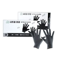 Green Living 食品用純丁腈手套 100入, 2個, 中(M)