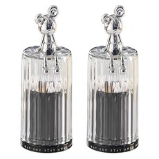 Healthy Dot 透明老鼠牙籤盒, 黑色, 2個