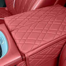 카에버 BMW 전용 프리미엄 퀼팅 수납 콘솔 커버 양문형 콘솔커버 7시리즈, G바디 버건디 레드, 1개
