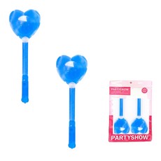 PARTYSHOW LED愛心螢光棒 2入, 1個, 藍色