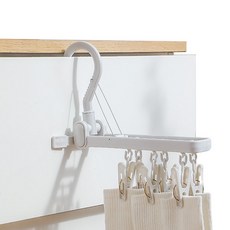 With J 可折疊門掛 門上掛架 曬衣架 夾式, 白色