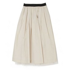 랩 여성용 메쉬안감 밴딩 플레어 롱스커트 AQ1WSM69