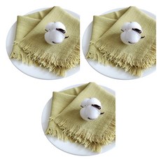 Block Mart 廚房亞麻餐巾, 芥末黃, 3個