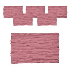 Block Mart 皺褶餐巾 餐桌巾 廚房巾, 6個, 粉紅色