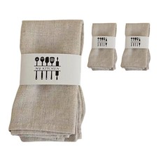 Block Mart 餐桌棉質廚房巾, 米色, 3個