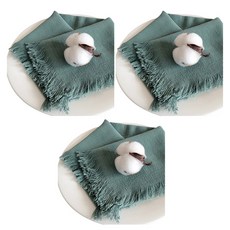 Block Mart 廚房亞麻餐巾, 綠色, 3個