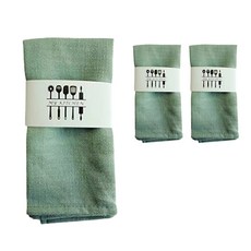 Block Mart 餐桌棉質廚房巾, 薄荷綠, 3個