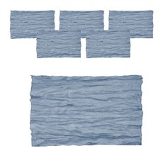 Block Mart 皺褶餐巾 餐桌巾 廚房巾, 6個, 藍色