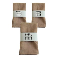 Block Mart 餐桌棉質廚房巾, 卡其色, 3個