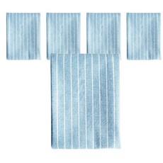 Block Mart 亞麻條紋廚房巾 40 x 30 cm, 天藍色, 5個