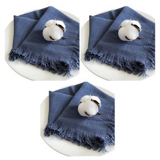 Block Mart 廚房亞麻餐巾, 海軍藍, 3個