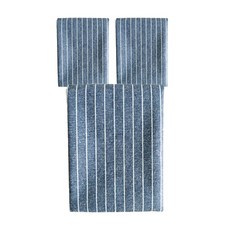 Block Mart 亞麻條紋廚房巾 60 x 40 cm, 3個, 藍色