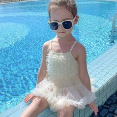 GOINGKIDS 女童款芭蕾荷葉邊泳衣