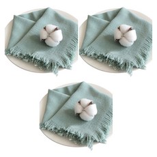 Block Mart 廚房亞麻餐巾, 薄荷綠, 3個