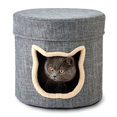 EGUEGU 狗狗貓咪躲藏屋 Bouclé圓筒小屋, 1個, 混合顏色