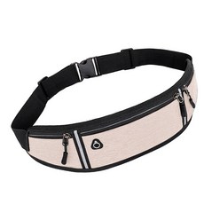 DAEHAN 運動防水口袋跑步腰帶, 淺粉色, 1個