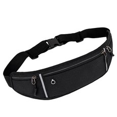 DAEHAN 運動防水口袋跑步腰帶, 黑色, 1個