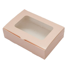 中央包裝 彩色開窗盒 小, 粉紅色, 10個