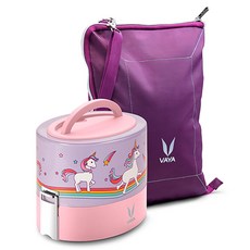 VAYA Original Baja獨角獸Tyffyn保溫保冷便當盒 600ml, 1個, 粉色的
