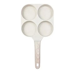 HAKOYA 感應爐適用不沾大理石多功能四格平底鍋, 米色, HA-XY101, 1個, 18.5cm