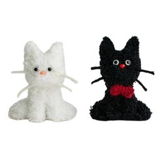 Yana 毛根貓咪娃娃製作 2款 DIY套組 A Mari Kkami, 1套, A套組(黑色, 白色)
