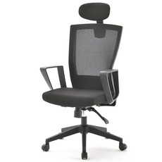 누디 목받침 회전 의자 방문설치, 블랙