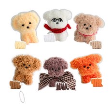 Yana 扭扭棒 寶寶小狗玩偶製作 6隻套組, 1套, 白色, 淺黃色, 米色, 駝色, 巧克力棕色, 橘色