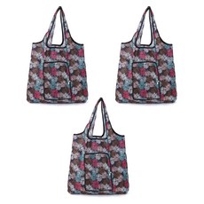 알로데 아라냐 패턴 접이식 장바구니, 10 폭축꽃, 3개