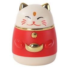 Atihom復古貓咪牙籤盒, 1個, 紅色