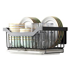 Block Mart 廚房多功能壁掛籃架, 1個, 黑色