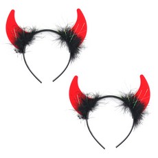 PARTYSHOW 可愛惡魔髮箍 2入, 1個, 紅色