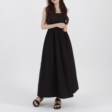 코튼클로젯 여성용 어깨끈조절 뷔스티에 끈 나시 롱 원피스