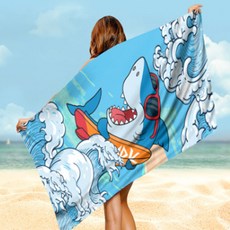Healthydot 度假沙灘巾, 鯊魚, 1個