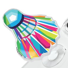 쏭스디자인 체인지 탈부착 아크릴 스마트톡, 컬러풀 셔틀콕, 1개