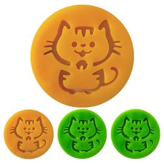 Atihom貓咪可吸水衣物除塵矽膠 2種*2入組, 橙色, 綠色, 1組