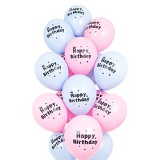 PARTYSHOW 派對裝飾氣球 霧面馬卡龍色 生日 2款 x 10入組, 粉紅色, 藍色, 1套