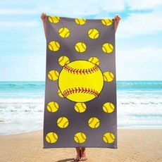 Healthydot 度假棒球沙灘巾, 黃色, 1個