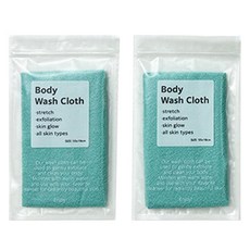 可伸縮去角質沐浴巾, 薄荷綠, 1入, 2個