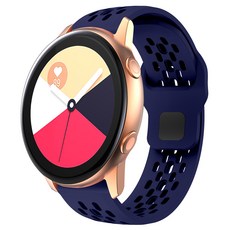 HAMATE Galaxy Watch 相容 多孔軟矽膠環形錶帶 20mm, 海軍藍