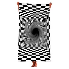 unheve 獨特設計海灘巾 70 x 150 cm, 10黑洞, 1個