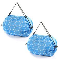 알로데 시오 경량 여행 접이식 장바구니 쇼핑백, 02 블루도그, 2개