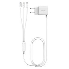 morac Hyper Edition 18W 3合1 線材一體式快速充電器, 1個, 白色