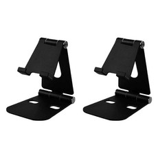 디씨네트워크 휴대용 알루미늄 휴대폰 태블릿 스탠드 거치대, 블랙, 2개