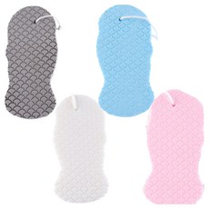 Market Need 3D沐浴海綿搓澡巾4件組, 藍色, 灰色, 粉紅色, 白色, 1套