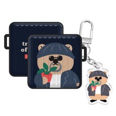 트라이코지 쿼카 미스터앤걸 버즈라이브 / 버즈프로 / 버즈2 / 버즈2프로 / FE 아머 케이스 + 아크릴 키링 세트, 쿼카 미스터앤걸 다크 미스터