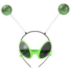 Mii Mii Party 搞笑外星人髮箍 + 太陽眼鏡套組, 綠色, 1套