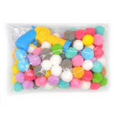 Hi JB 貓咪玩具 羊毛球 100入 + 發射器, 混合顏色, 1套