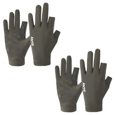 앤티스 오픈핑거 바이크 터치장갑 양손 착용 2세트, 카키