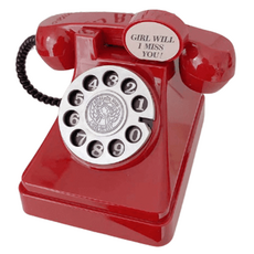 復古懷舊電話造型裝飾品 室內設計存錢筒, 1個, 紅色