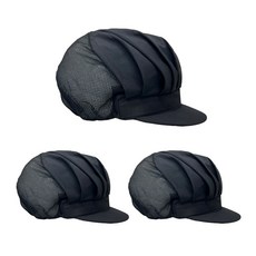 lovinglab 廚房衛生帽 A型 半網眼, 3個, 黑色